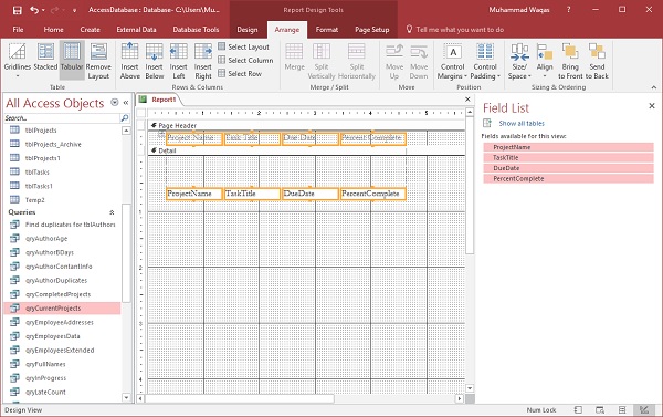 MS Access报表基础