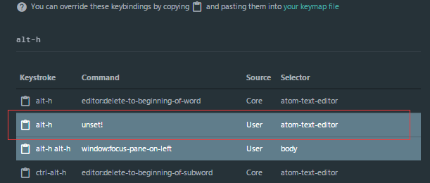 Atom 深入自定义快捷键