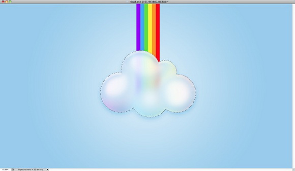 Photoshop打造可爱的透明云彩壁纸
