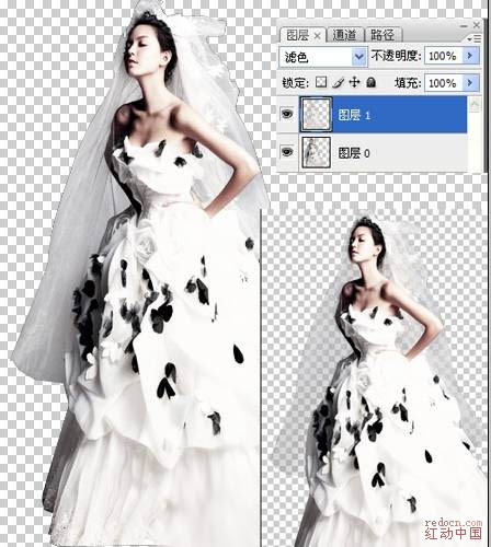 Photoshop打造超梦幻美女天使婚片