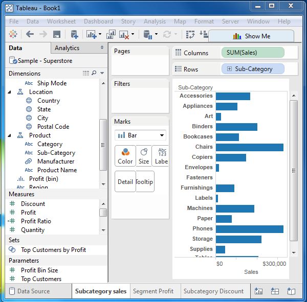 Tableau 重新排序工作表