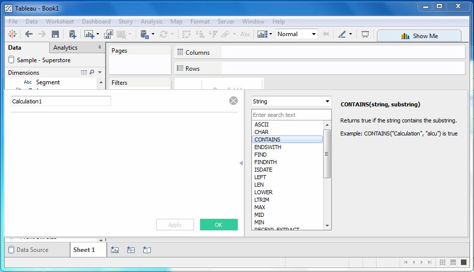 Tableau 字符串计算