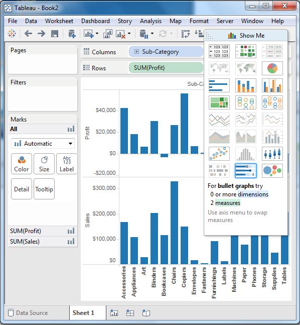 Tableau 项目符号图