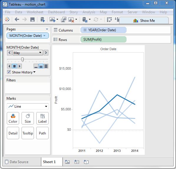 Tableau 动态图表